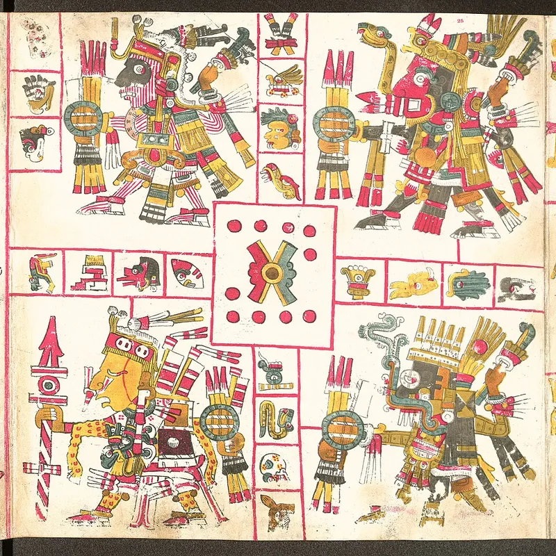 A page from the Codex Borgia, a pre-Columbian Mesoamerican manuscript